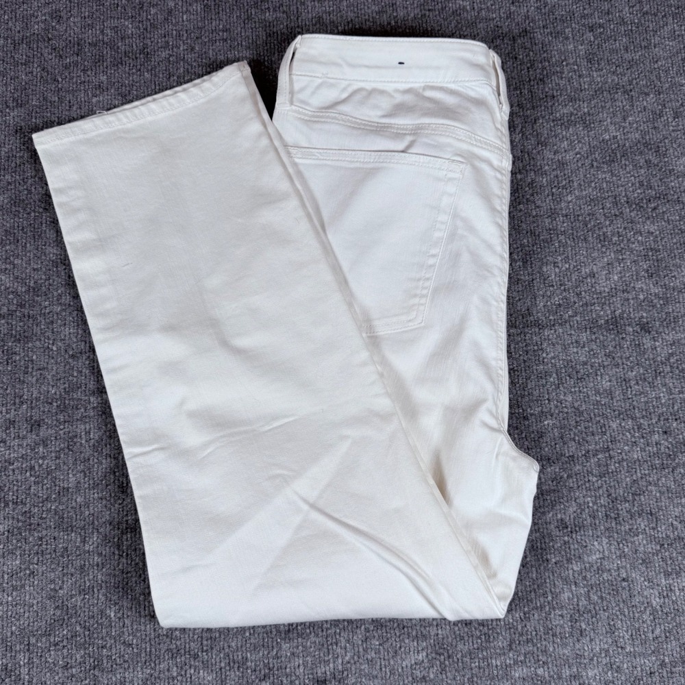 Talbots Flawless White High Waist Straight Ankle Jeans Women's Size 12 Read